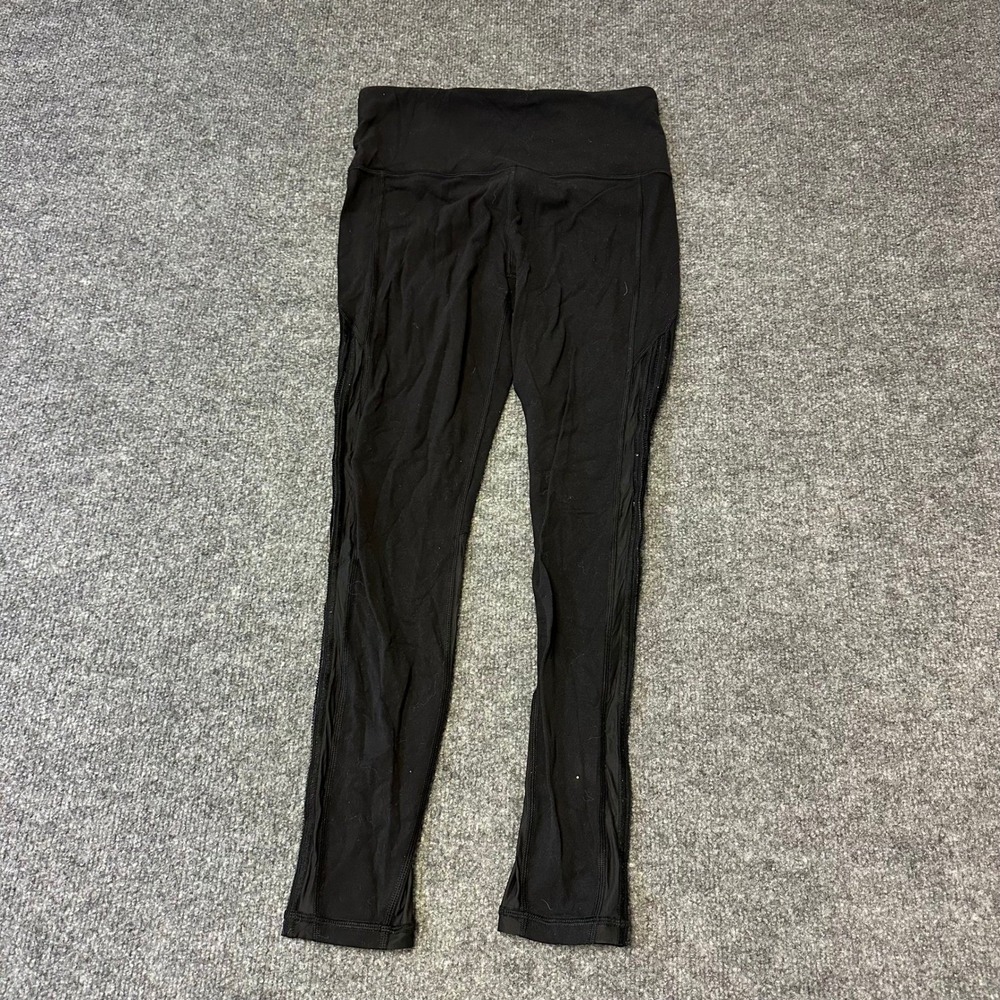 Athleta Leggings Womens Size S Black Shakti Mesh 7/8 Tight High Rise Athletic